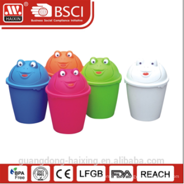 HaiXing promotional plastic frog pattern rubbish bin 6L